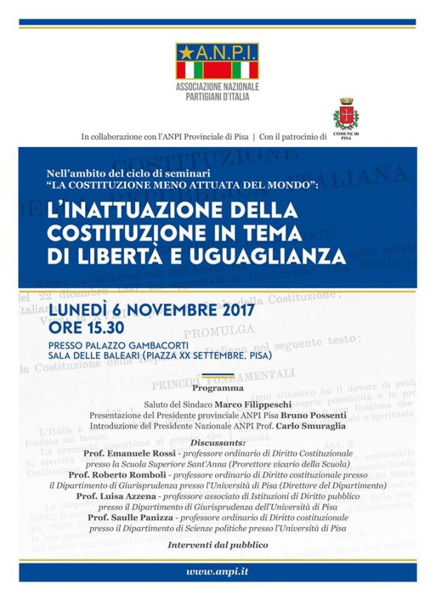 Inattuazione Costituzione ANPI Pisa