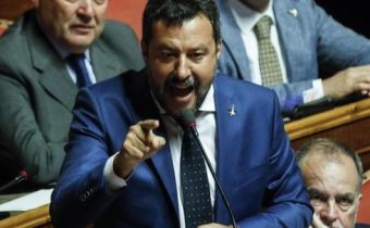 Italian Interior Minister, Deputy Premier and Secretary of Italian party Lega (League), Matteo Salvini, during the debate for the calendar of the government crisis in the Senate Chamber in Rome, Italy, 13 August 2019.
ANSA/GIUSEPPE LAMI